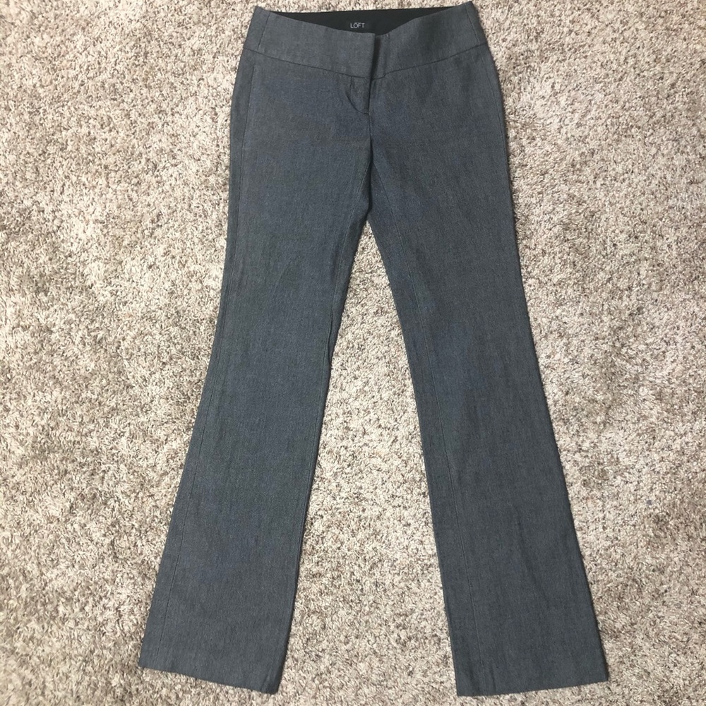 Ann Taylor Loft Womens Zoe Bootcut Gray Pants Sz 0